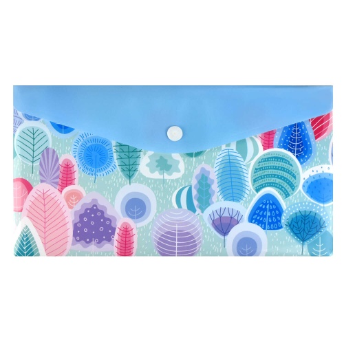 Папка пластиковая на кнопке 26*14см Феникс+ Сказочный лес 59367 "Дава"