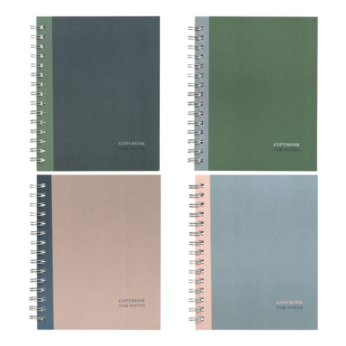 Тетрадь 120л/кл.спираль BG Моноколор. Двойной, твердая обложка "Дава"