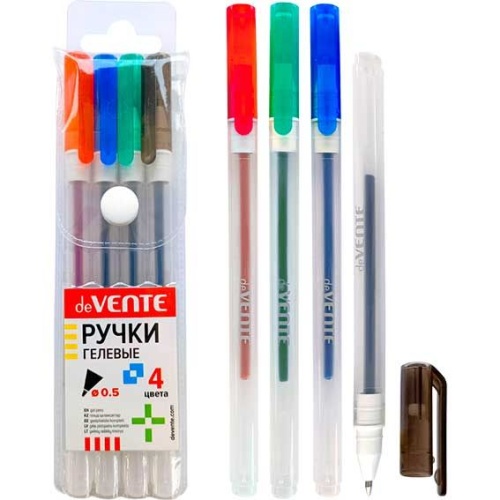 Ручка гелевая  набор  4цв. deVENTE Удар/Hit 0.5мм 5051372 "Дава"