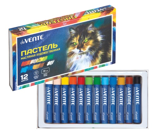 Пастель масляная 12 цв. deVENTE утолщенные 8172800 "Дава"