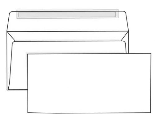 Конверт Е65 белый с отрывной полосой  (110х220 мм) "Дава"