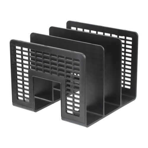 Лоток для бумаг вертикальный 3 секции BRAUBERG Radikal черный 235364 "Дава"