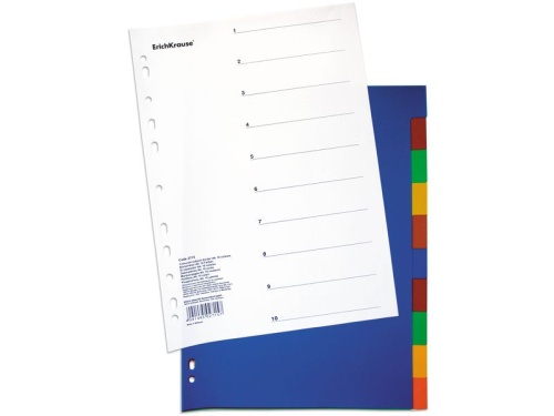 Разделитель пластиковый  10цв. А4 ErichKrause 2715 "Дава"