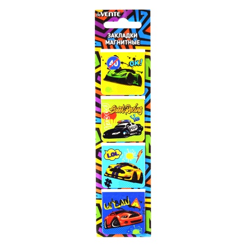 Закладки магнитные (набор 4шт.) deVENTE 8065005 Street Racing "Дава"