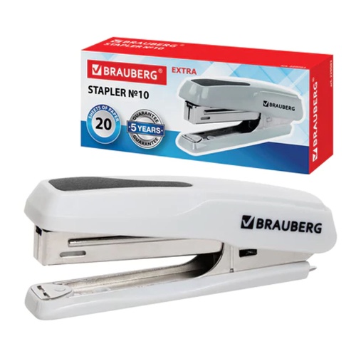 Степлер №10 до 20л BRAUBERG Super серый 229083 "Дава"