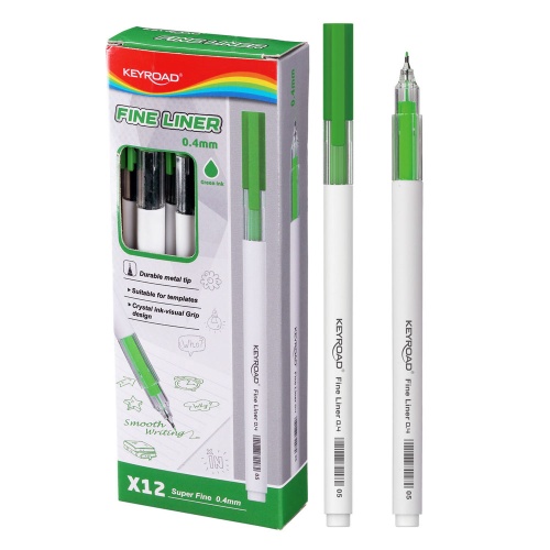 Ручка капиллярная KEYROAD 0,4мм зеленая KR972460 "Дава"