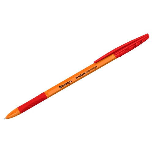 Ручка шариковая Berlingo Tribase grip orange 0,7мм красная,грип CBp_70963 "Дава"