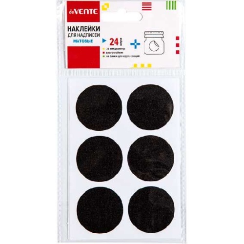 Наклейки для надписей deVENTE диаметр 35 мм, черные,круглые 24 шт 2062310  "Дава"