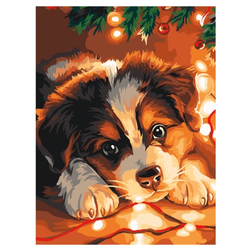 Набор для творчества Картина по номерам 30*40см ТРИ СОВЫ Очаровательный щенок КК3040_57375 "Дава"