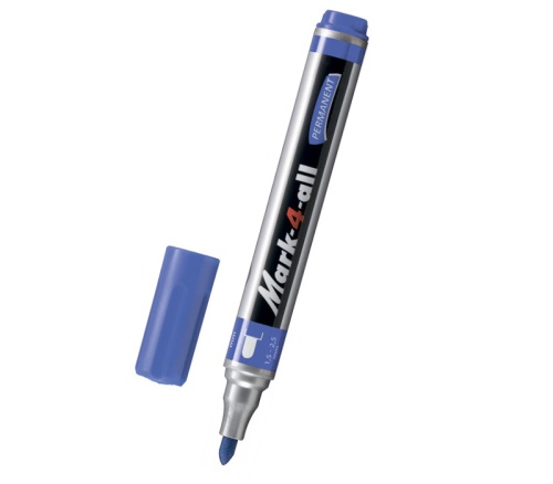 Маркер перманентный STABILO Mark пулевидный наконечник 1,5-2,5 мм, синий  651/41 "Дава" Маркер перманентный STABILO Mark пулевидный наконечник 1,5-2,5 мм, синий  651/41 "Дава"