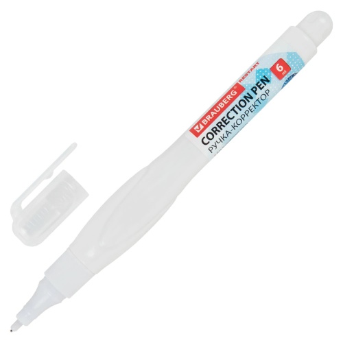 Корректор-ручка BRAUBERG RESTART 6мл с улучшенным пластиковым наконечником  272684 "Дава"