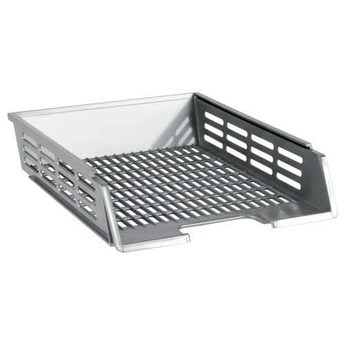 Лоток для бумаг горизонтальный 1 секция СТАММ ЛТГ-30571 с пазами, сетчатый XXL "Дава"