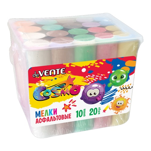 Мелки цветные для асфальта 10цв/20шт deVENTE Cosmo 8078509 "Дава"