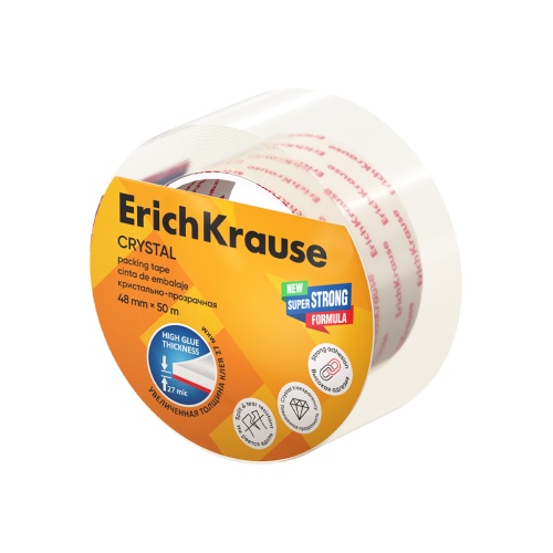 Клейкая лента 48мм* 50м ErichKrause Crystal повышенной прозрачности 58746 "Дава"