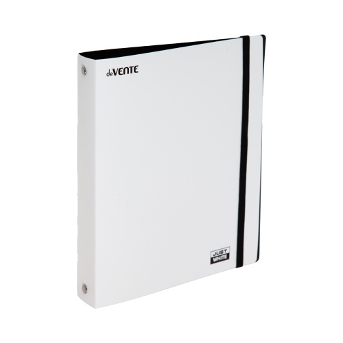 Папка на 4 кольца А5/30мм deVENTE Просто белый, на резинке 3081515 "Дава"