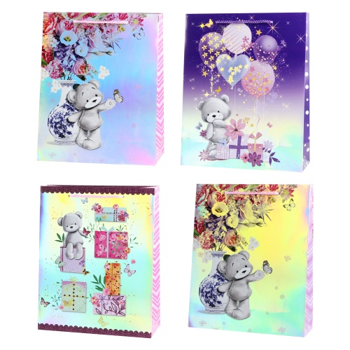 Пакет подарочный картон 26*32*10см deVENTE Teddy Bear 9041450 "Дава"