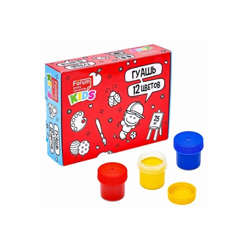 Гуашь 12цв. FORUM 25 мл FG-212-R "Дава"