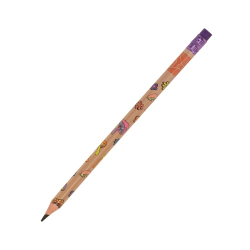 Карандаш с ластиком LOREX WOOD FREE HIPPIE НВ пластик LXLPWF-HE1 "Дава"