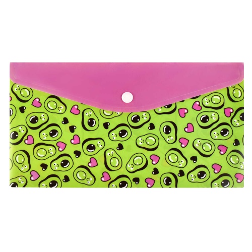 Папка пластиковая на кнопке 26*14см Феникс+ Авокадо паттерн 59372 "Дава"