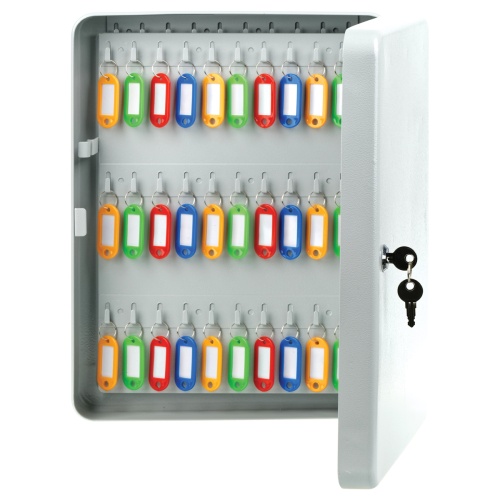 Ящик для ключей (ключница)  OfficeSpace 370*80*280 мм с замком на 140ключей с брелоками, серый 27602 "Дава"