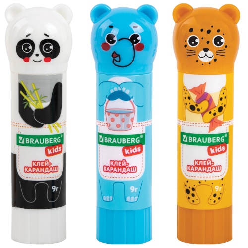 Клей-карандаш  9г BRAUBERG KIDS фигурный колпачок 271139 "Дава"