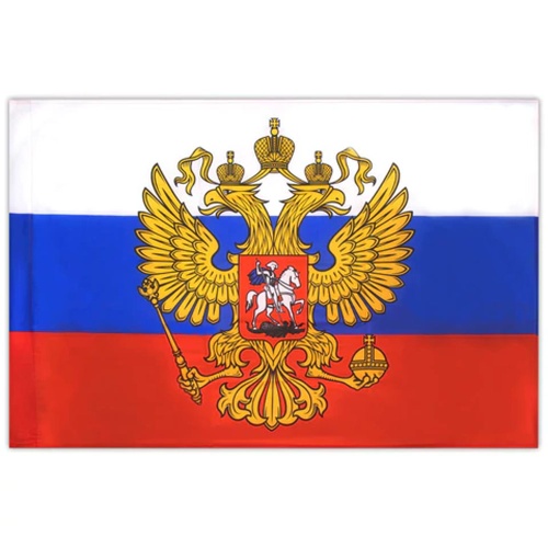 Флаг России 90х135 см с гербом РФ BRAUBERG/STAFF 550178 "Дава"