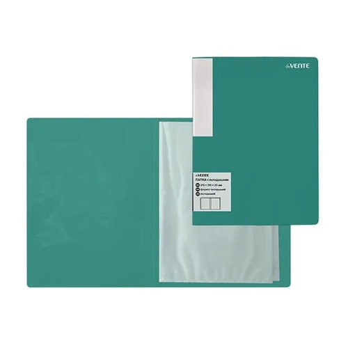 Папка пластиковая с  20-ю файлами deVENTE Marandi фактура "песок",аквамариновая 3101216 "Дава"