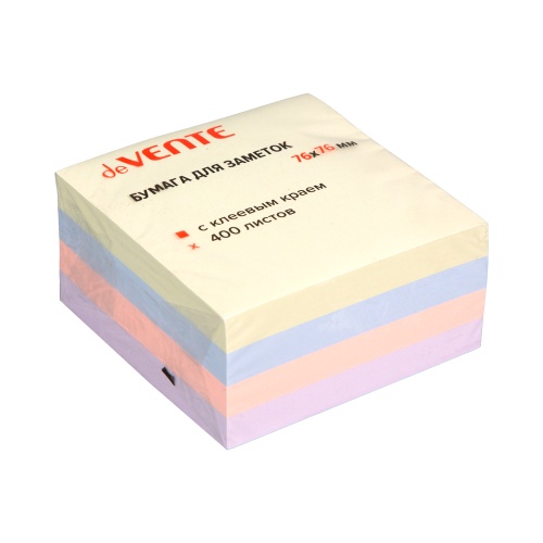 Блок самоклеящийся  76*76мм deVENTE sigNATURE 400л/4цв 2010504 "Дава"