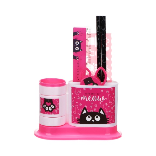 Набор канцелярский 7 предметов Милый котик 234-050 "Дава"