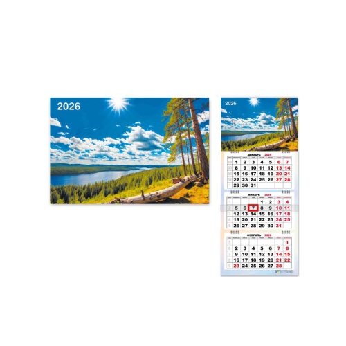 Календарь 2026 мини-трио Природа 9239 "Дава"