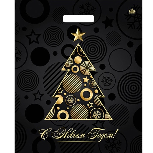 Пакет подарочный полиэтилен 45*38см Акцент, с вырубной ручкой 60мкм н00287657 "Дава"