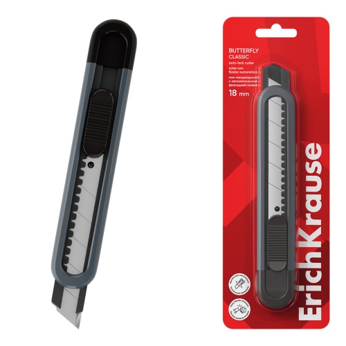Нож для бумаги 18мм ErichKrause Butterfly Classic 62034 auto-lock "Дава"