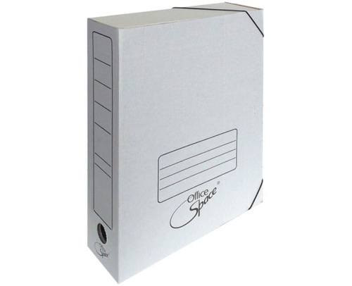 Короб архивный  75мм картон с резинкой OfficeSpace белый A-GAE75_366,158548 "Дава"