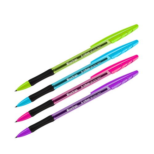 Ручка гелевая Berlingo Tribase Gel grip neon 0,5мм, черная, грип, CGp_05026 "Дава"
