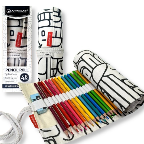 Пенал скрутка Acmeliae 48 отделений белый PR-048 "Дава"