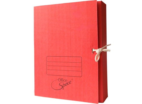 Короб архивный  75мм картон с завязками OfficeSpace красный 225428 "Дава"