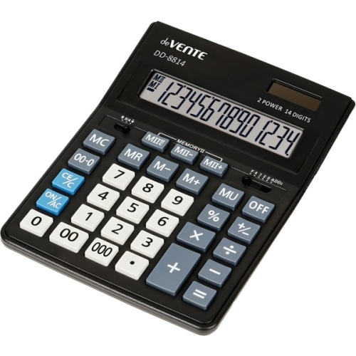 Калькулятор настольный deVENTE DD-8814 (155*205*35мм) 14 разр.,черный 4031306 "Дава"