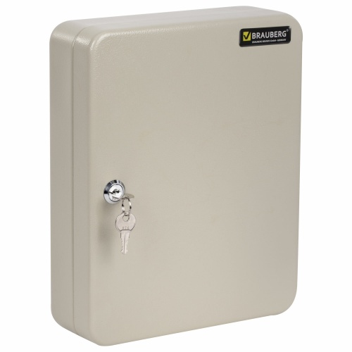 Ящик для ключей (ключница)  BRAUBERG 300*80*240 мм, с замком, +90 брелоков, серый, 290339 "Дава"