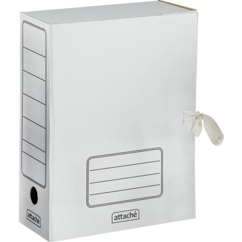 Короб архивный 100мм картон ATTACHE с завязками белый до 1000л. 1547370 "Дава"