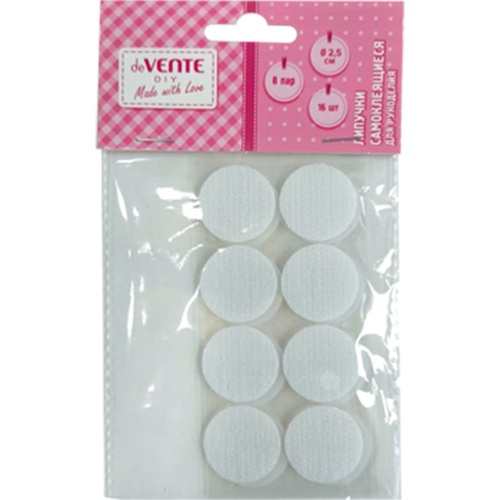 Декоративный материал Липучки самоклеящиеся deVENTE DIY D-2.5см, 16шт/уп. (8пар) 8000408 "Дава"