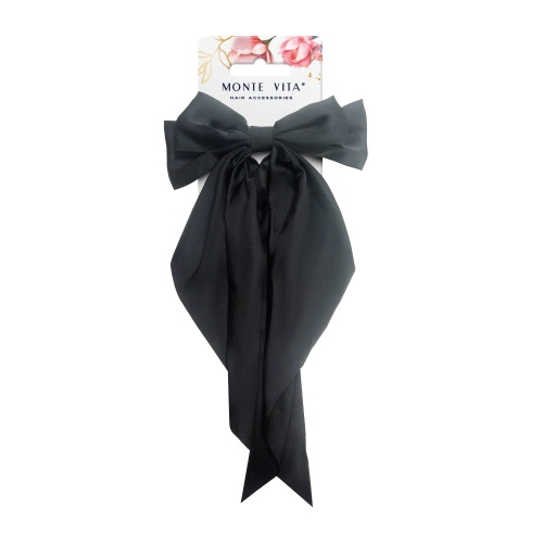 Заколка для волос MONTE VITA баретте с бантом и широкими хвостиками, чёрный 457112 "Дава"