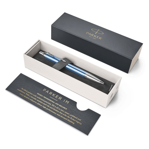 Ручка PARKER шариковая IM Premium Blue CT корпус голубой с хромированными деталями "Дава"