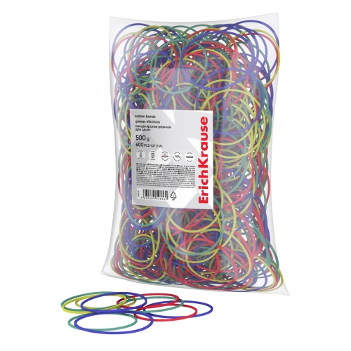 Резинки для денег  500г ErichKrause ассорти 59816 "Дава"