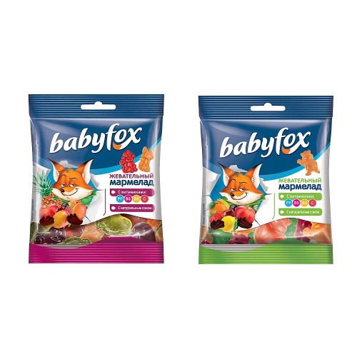 Мармелад жевательный BabyFox с соком ягод и фруктов, 30 г "Дава"