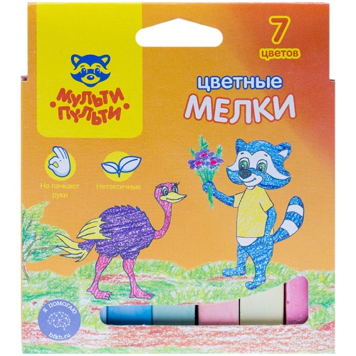 Мелки цветные  7цв. Мульти-Пульти Енот в Австралии ЦМ_11130 "Дава"