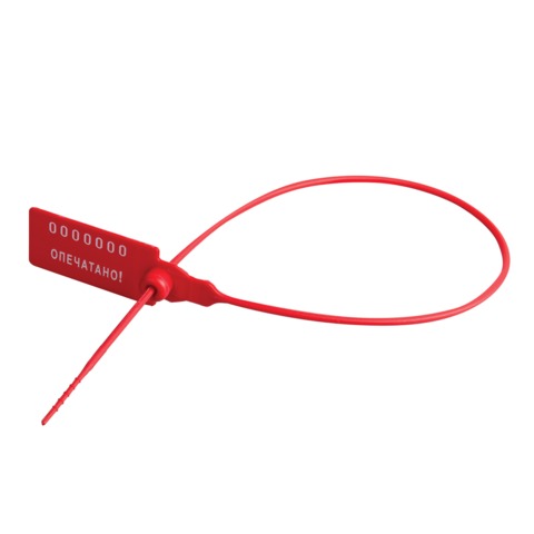 Пломба номерная пластик самофиксирующаяся 320 мм  красная 600806 "Дава"