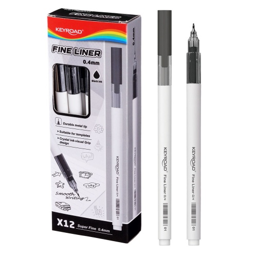 Ручка капиллярная KEYROAD 0,4мм черная KR972458 "Дава"