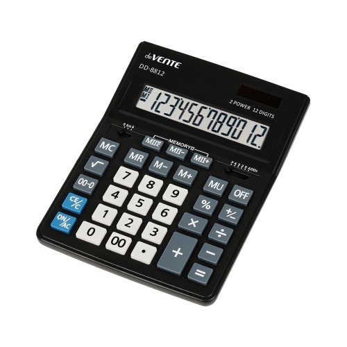 Калькулятор настольный deVENTE DD-8812 (155*205*35мм) 12 разр.,черный 4031305 "Дава"