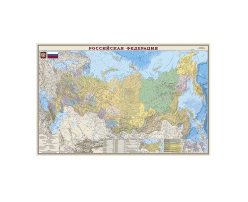 Карта России политико-административная 1:5,5млн 156*100см 540 "Дава"