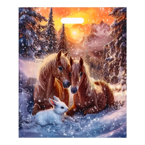 Пакет подарочный полиэтилен 45*38см Совершенство,с вырубной ручкой 60мкм 10895619 "Дава"